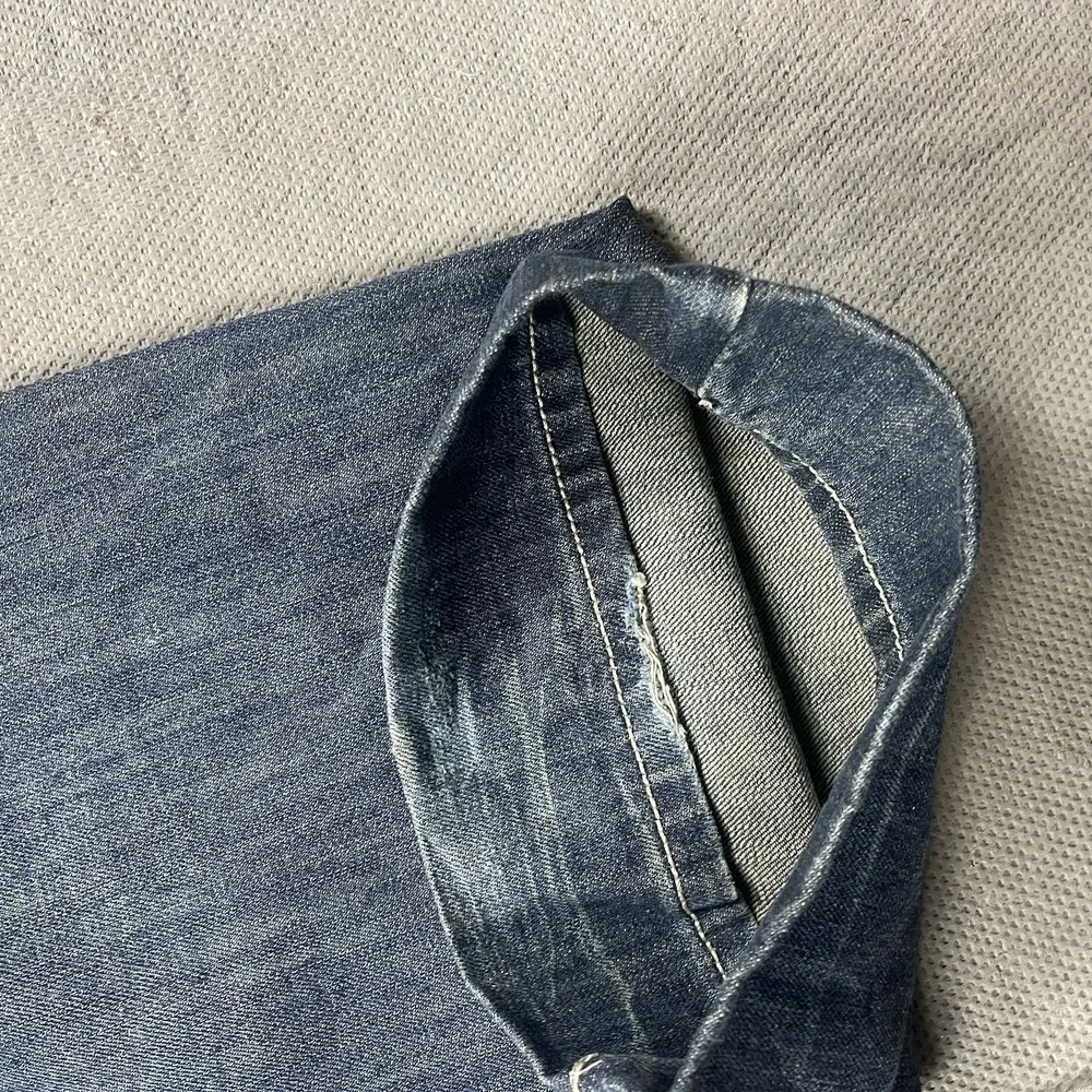 VTG Robins‎ Jean Mens 36x31 Rivet Wing Pockets Blue Faded Baggy Leg Jeans Denim